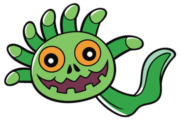 Halloween zombie hand doodle on white background