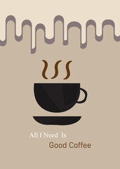 Print Tea or Coffee lover mobile wallpaper background in black background vector eps 10 wallpaper, fabric, textile cards, covers ,banners ,branding .