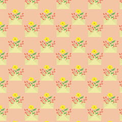 Hand drawn floral leaves pattern background