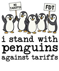Obraz premium Penguin, Penguin Resist Penguins Protest Against Tariffs, Resist Penguin Activism