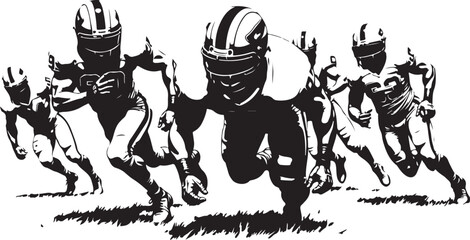 American Gridiron Shadows: Dynamic Silhouettes of Football Athletes in Action