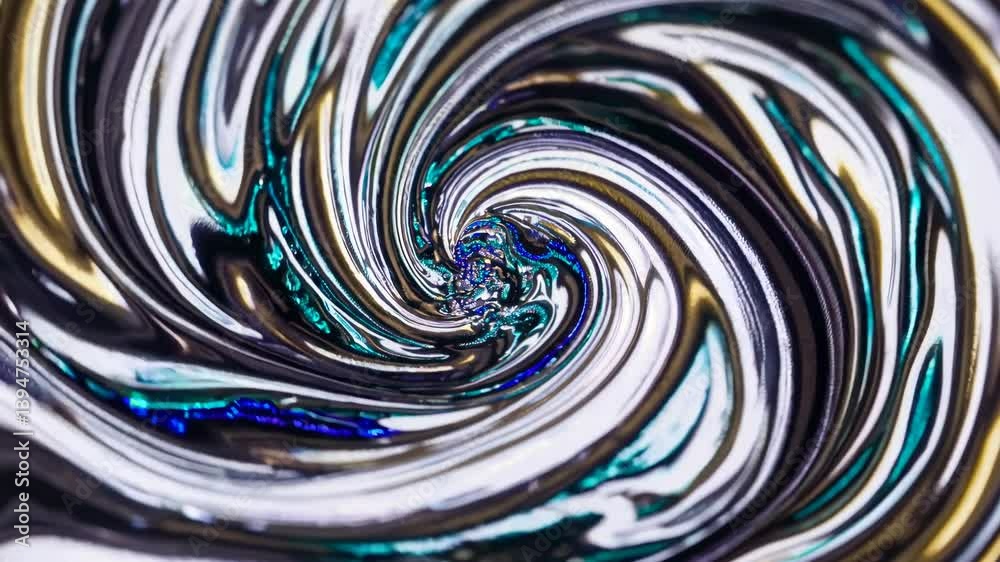 Aufkleber Swirling metallic colors blend in mesmerizing patterns creating a stunning visual effect in a crafts project