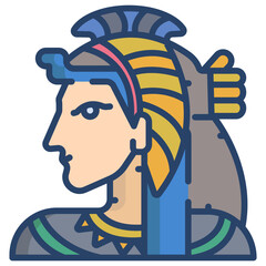 Linear color Cleopatra icon