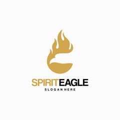 Spirit eagle fire logo designs concept vector, Eagle logo template
