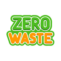Fototapeta premium Zero Waste Icon in Vibrant Colors for Eco-friendly Awareness 