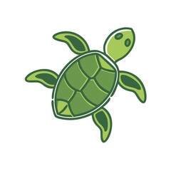Iconic Sea Turtle Design on Transparent Background  