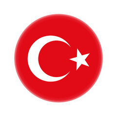Glowing Round Turkey Flag