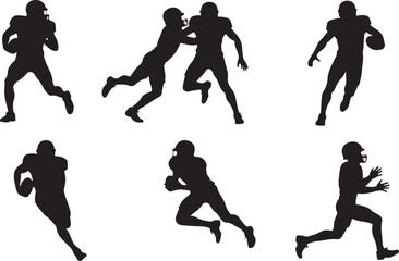 American Gridiron Shadows: Dynamic Silhouettes of Football Athletes in Action