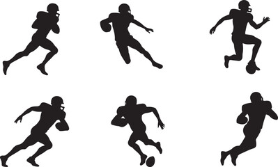 American Gridiron Shadows: Dynamic Silhouettes of Football Athletes in Action