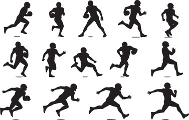 American Gridiron Shadows: Dynamic Silhouettes of Football Athletes in Action