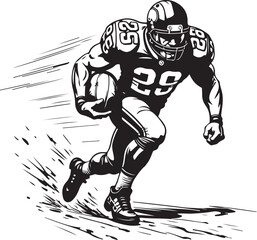 Obraz premium American Gridiron Shadows: Dynamic Silhouettes of Football Athletes in Action