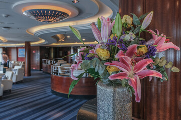 Cozy living room atmosphere inside cafe café coffee shop bar lounge bistro onboard luxury...