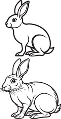 Rabbit line art vector illustration design image