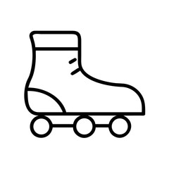 Roller skate icon in black outline on white background