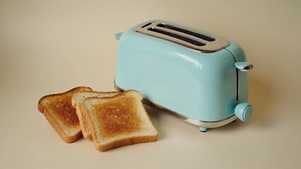 Blue Toaster with Toast