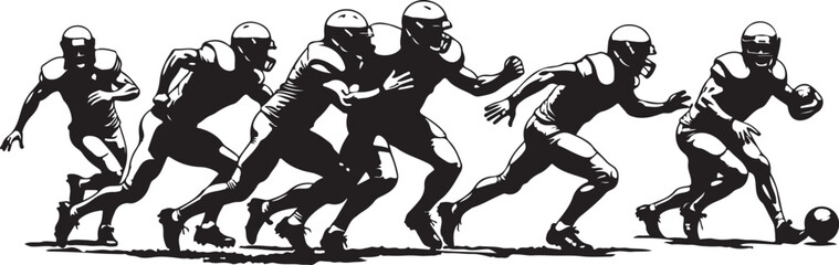 American Gridiron Shadows: Dynamic Silhouettes of Football Athletes in Action