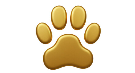 Isolated Golden Animal Paw Print