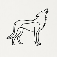 Fototapeta premium minimalist illustration featuring a single, continuous, fluid line that forms the outline of a wolf