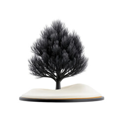 Artistic black tree sculpture indoor studio 3d model minimalist