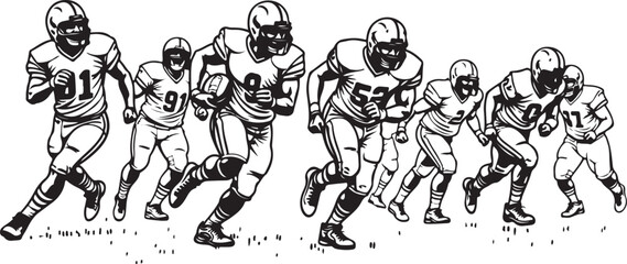 American Gridiron Shadows: Dynamic Silhouettes of Football Athletes in Action