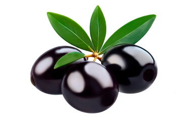 black olives isolated on white background
