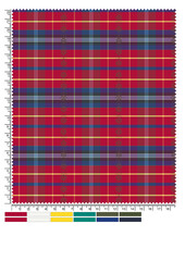 Plaid fabric pattern, blue, brown, cream, seamless for textiles, and for designing clothes, skirts or decorative fabrics. Vector illustration.
