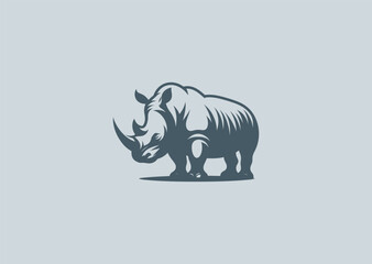 Rhino logo with strong and bold animal presence
