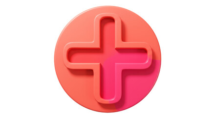 Isolated Red Plus Sign Icon