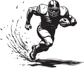 Obraz premium American Gridiron Shadows: Dynamic Silhouettes of Football Athletes in Action