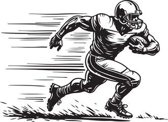 American Gridiron Shadows: Dynamic Silhouettes of Football Athletes in Action