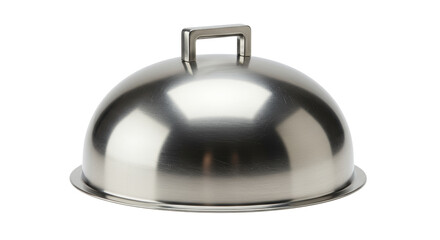 Isolated Stainless Steel Dome Food Cover
