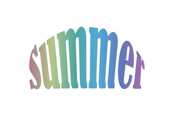 夏の訪れを祝福する、SUMMER（夏）の文字の、シンプルなロゴマーク（ベクター素材）
