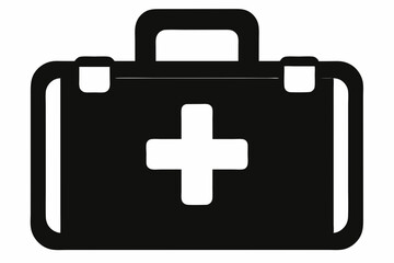 First Aid Kit Design Silhouette Vector Illustration