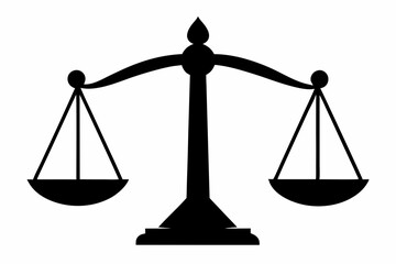 Scale of Justice Design Silhouette Vector Illustration