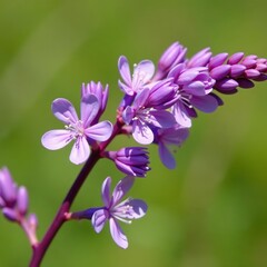 Obraz premium Close-up of wild horsewhip plant with vibrant purple flowers in natural setting, wild, purple, plant