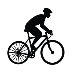 Naklejka premium Bicycle Silhouette Riding Vector Art