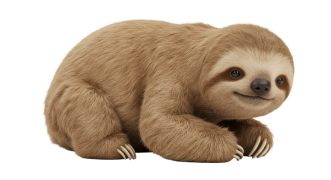 Isolated Smiling Sloth