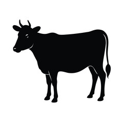 Fototapeta premium Cow Silhouette With Udder Silhouette