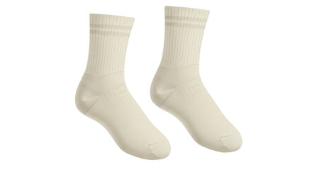 Isolated Pair of Cream Socks