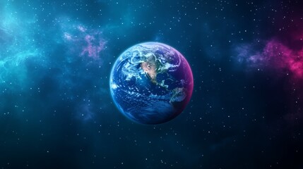 Abstract blue and purple earth-inspired wallpaper with cosmic elements