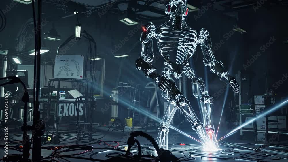 Fototapete innovative robotic creation in a high-tech lab showcases advanced technology and design