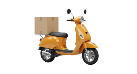 Isolated Yellow Delivery Scooter