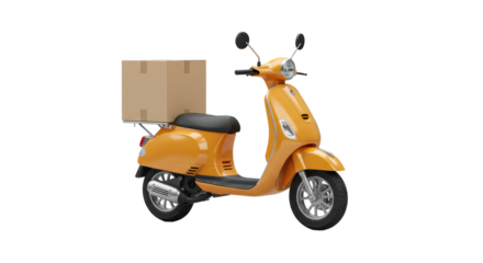 Isolated Yellow Delivery Scooter