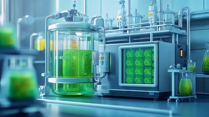 Microbiological bioreactor. Microorganism cultivation. Bio-fermentation process. Bioengineering. Medicine creation. Pharmaceutical sciences. Laboratory instruments.