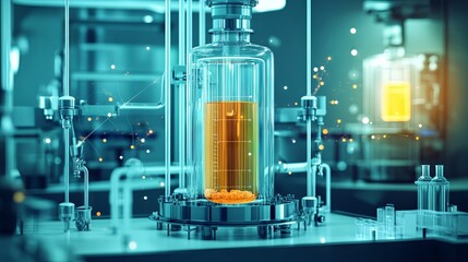 Microbiological bioreactor. Microorganism cultivation. Bio-fermentation process. Bioengineering. Medicine creation. Pharmaceutical sciences. Laboratory instruments.