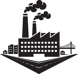 Obraz premium Factory vector silhouettes icon illustration