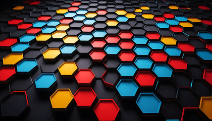 Fototapeta premium High-Tech Digital Background with Hexagonal Glow