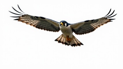 Fototapeta premium Peregrine Falcon Flying On White Background