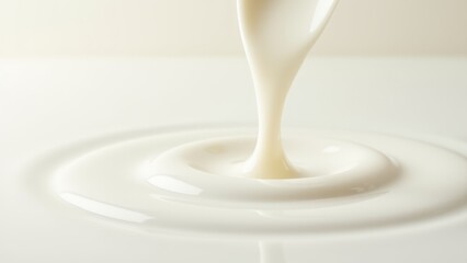 Pouring White Milk, Cream Ripple Effect