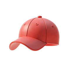 Red Baseball Cap 3D Render Icon Illustration Cute Cartoon Style Transparent Background Design